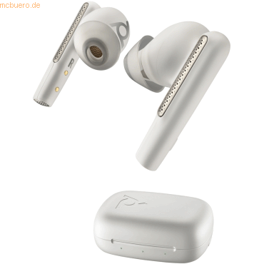 0197497054330 - HP Poly Voyager Free 60 UC White Sand Earbuds +BT700 USB-C Adapter +Basic-Ladeetui Computer In Ear Kopfhörer Bluetooth® Stereo Weiß Lautstärkeregelung