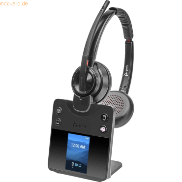 0197497838657 - HP Poly Savi 8420 Office DECT Computer On Ear Headset DECT Bluetooth® Stereo Schwarz Noise Cancelling Lautstärkeregelung Mikrofon-Stummschaltung