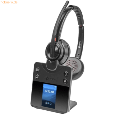 0197497838688 - HP Poly Savi 8420 Office Computer On Ear Headset DECT Bluetooth® Stereo Schwarz Noise Cancelling Lautstärkeregelung Mikrofon-Stummschaltung