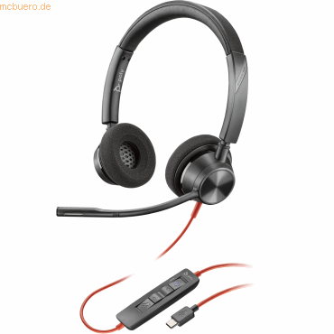 0197498429106 - HP Poly Blackwire C3320-M Computer On Ear Headset kabelgebunden Stereo Schwarz Headset Mikrofon-Stummschaltung Lautstärkeregelung