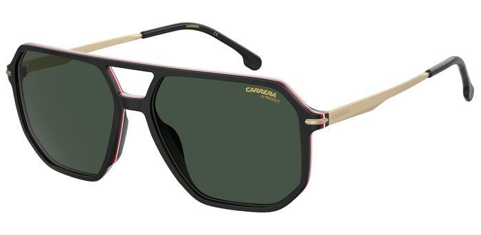 0197737030032 - Herren CARRERA 324 S 807 QT Gläser SONNENBRILLEN Acetat Schwarz Grün Geometrisch