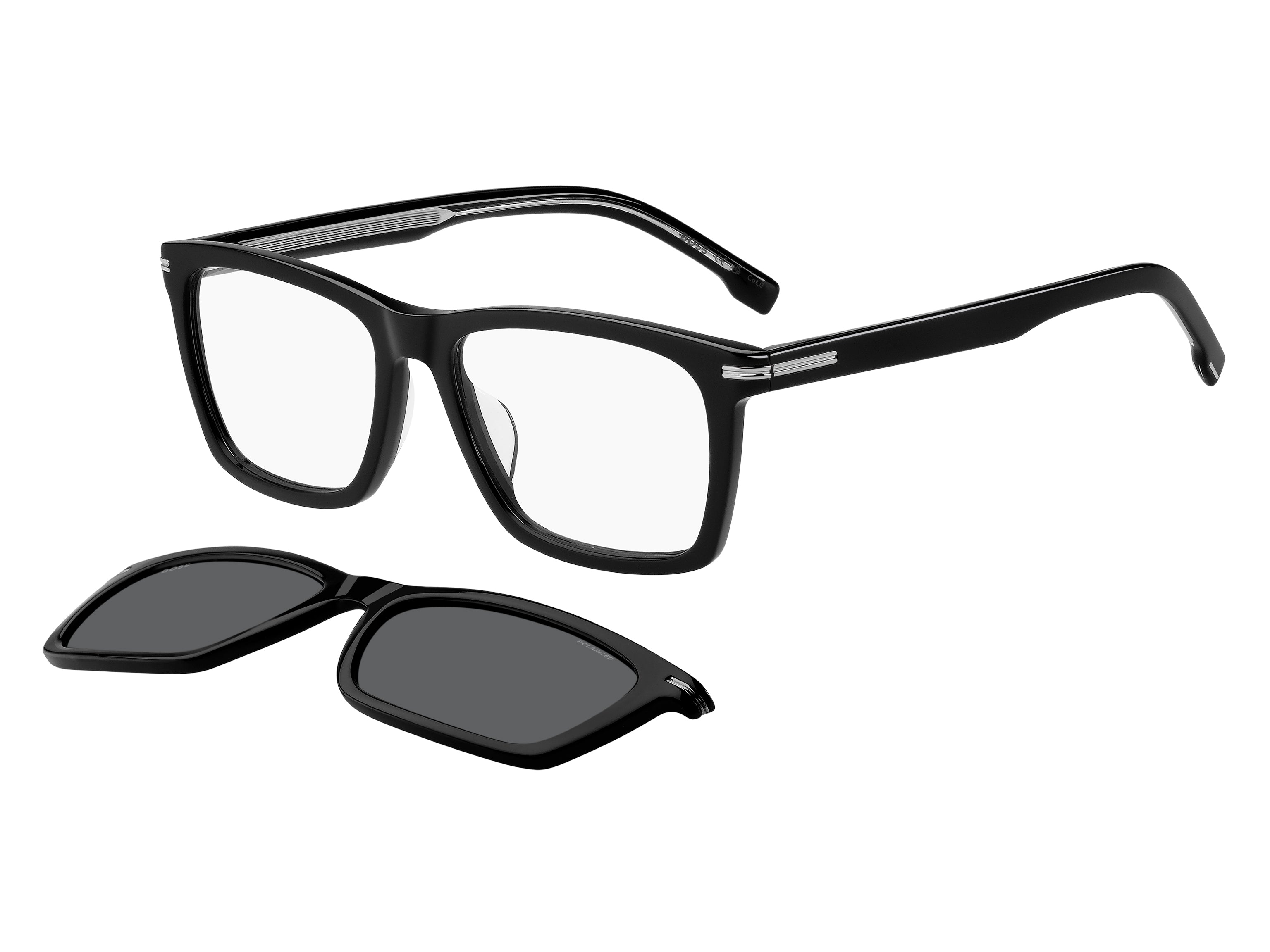 0197737053154 - Herren BOSS 1726 G CS 807 M9 Gläser SONNENBRILLEN Acetat Schwarz Grau Quadratisch Polarisiert