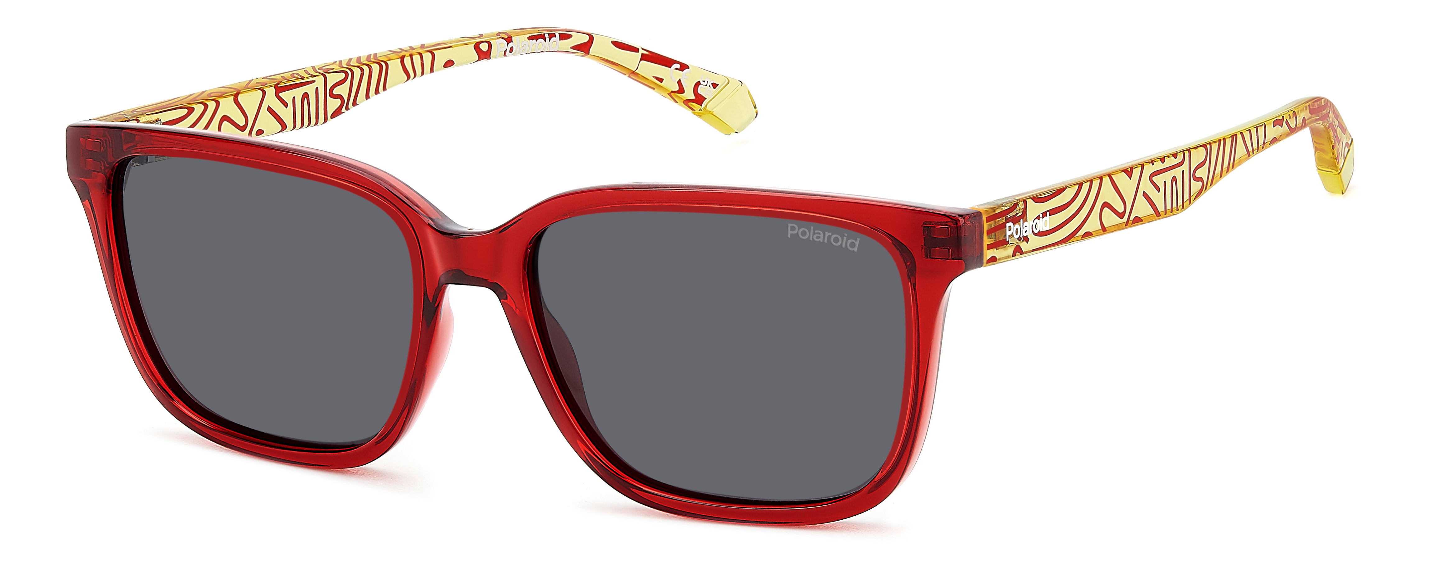 0197737060381 - Junior PLD 8063 S AHY M9 Gläser SONNENBRILLEN Polycarbonat Rot Grau Quadratisch Polarisiert