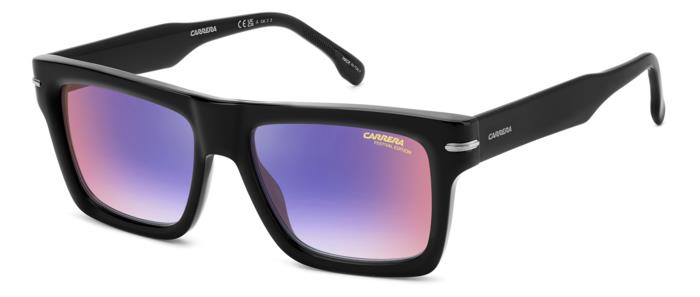 0197737077860 - Unisex CARRERA 305 S 807 YB Gläser SONNENBRILLEN Acetat Schwarz Violett Quadratisch Normal Sfumato