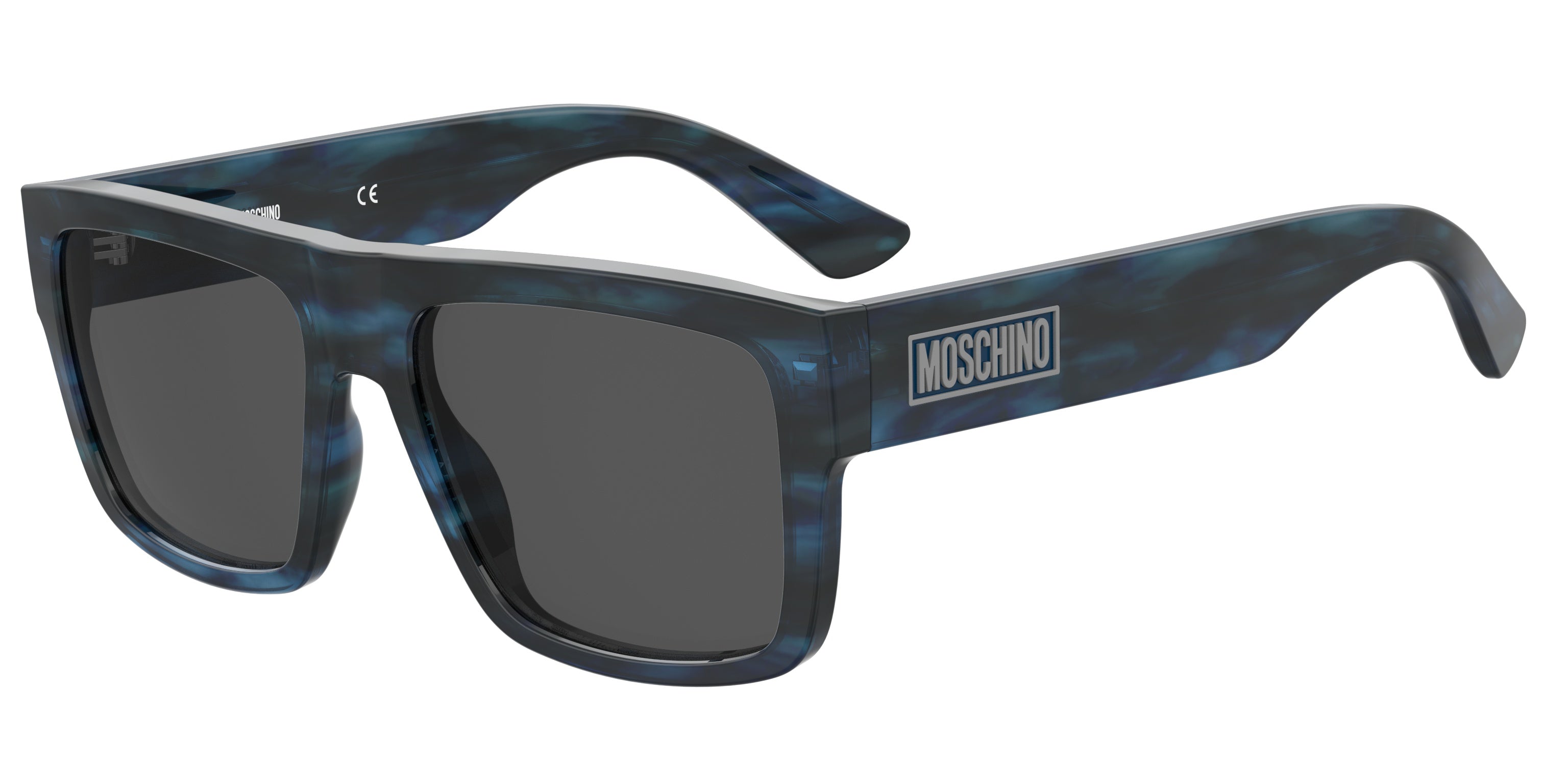 0197737090449 - Herren MOS187 S 38I IR Gläser SONNENBRILLEN Acetat Blau Grau Quadratisch Normal