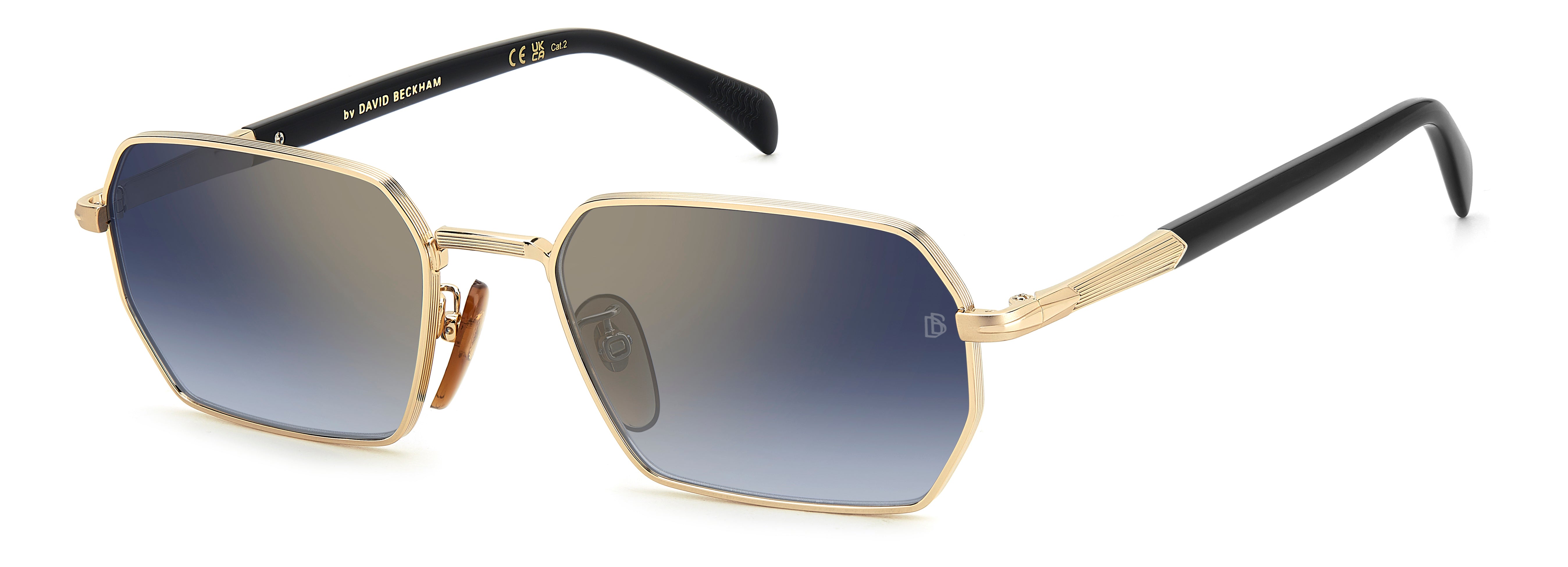 0197737093242 - Herren DB 1174 S RHL 1V Gläser SONNENBRILLEN Metall Gold Blau Quadratisch Normal Spiegel
