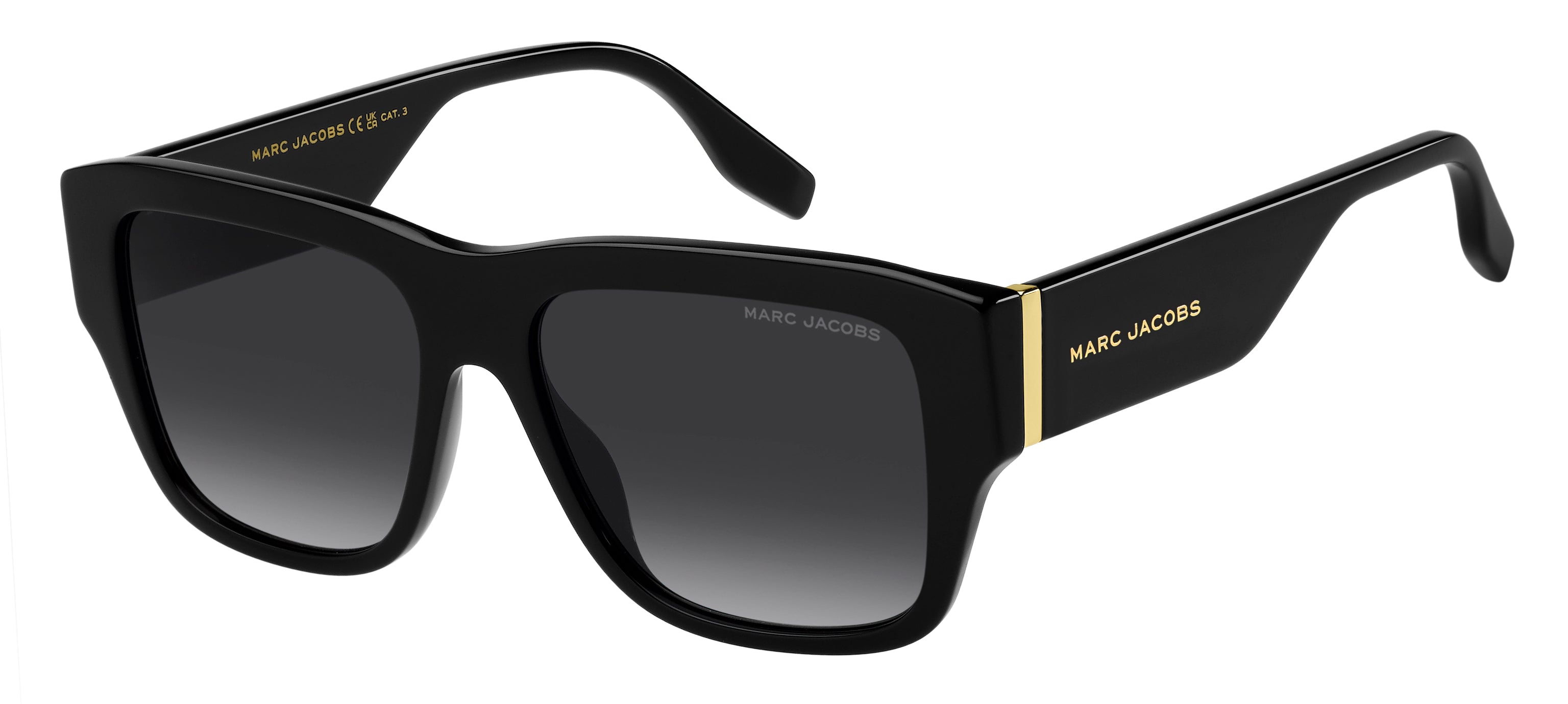 0197737115609 - Herren MARC 842 S 2M2 9O Gläser SONNENBRILLEN Acetat Schwarz Grau Quadratisch Normal Schattiert