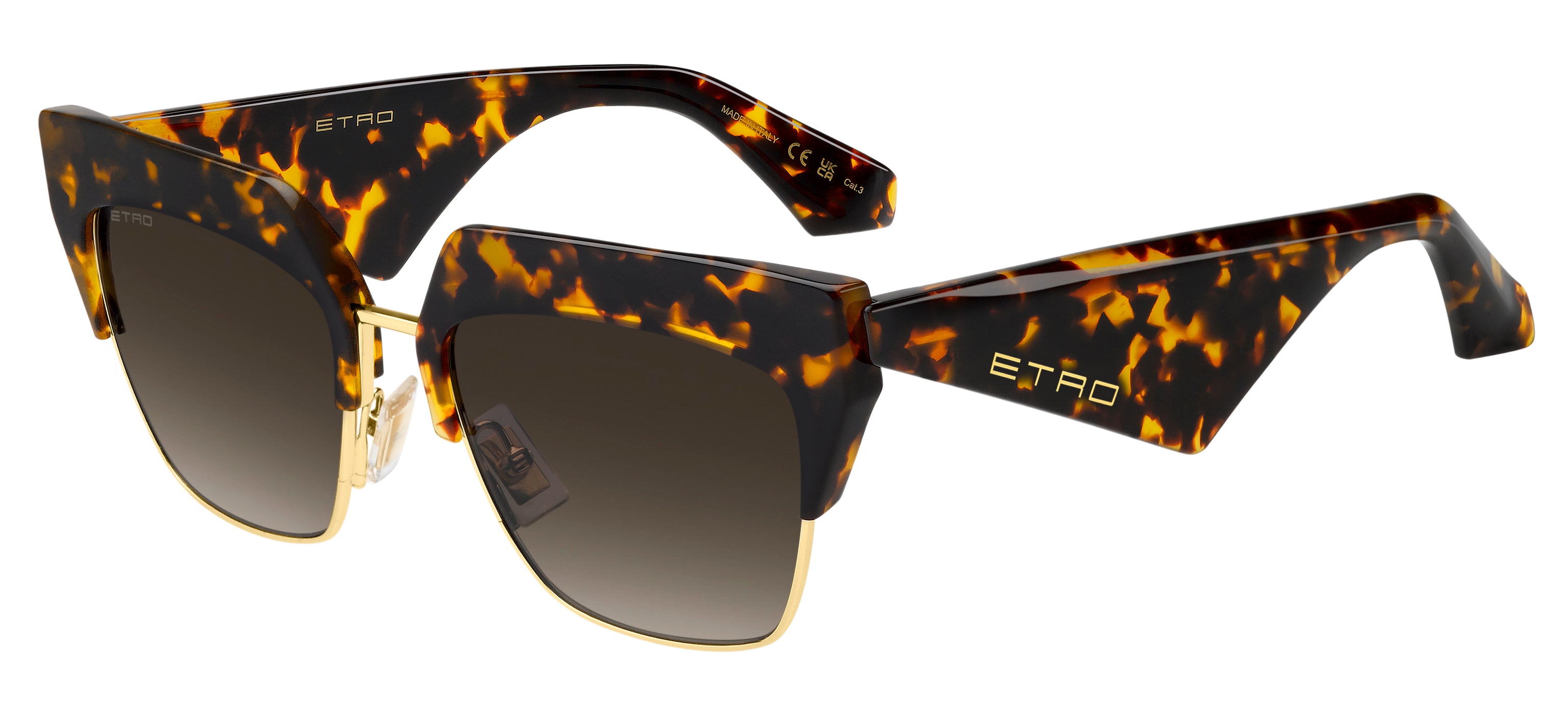 0197737177706 - Damen ETROCLUB 086 HA Sonnenbrillen Metall Havanna Braun Quadratisch Normal Schattiert