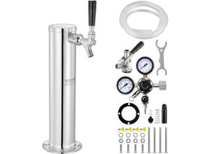 0197988202486 - VEVOR Kegerator-Bierturm-Kit Einzelzapfhahn-Bierumrüstsatz Edelstahl-Fass-Bierturm-Zapfanlage mit Doppelmessgerät W218-Regler und