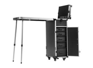 0197988204619 - Mophorn - vevor Professioneller Make-up-Koffer aus Aluminium Kosmetikkoffer Werkbank mit Stützbeinen Roll-Make-up-Koffer extragroßer Trolley