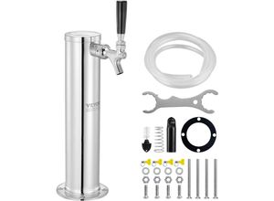 0197988385288 - Mophorn - vevor Bierzapfsäule mit Einzelhahn Bierfass-Turm aus Edelstahl Kegerator-Turm-Kit mit Vormontierten Schläuchen und Selbstschließendem