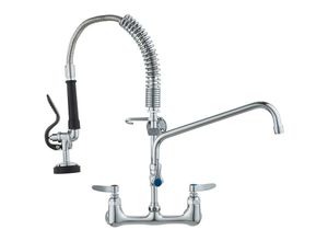 0197988393061 - Vevor - Kommerzieller Wasserhahn mit Vorspülbrause Küchenarmatur 53 cm Höhe 305 cm Schwenkauslauf Küchenspülenarmatur zur Wandmontage Gerät aus