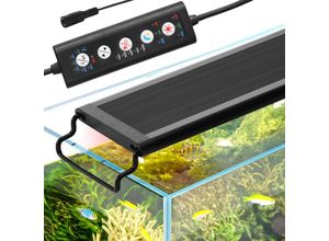 0197988393214 - 14 w Vollspektrum-Aquarienlicht mit 24 7-Naturmodus Einstellbarem Timer & 5-stufiger Helligkeit mit Ausziehbaren Halterungen aus Aluminiumlegierung