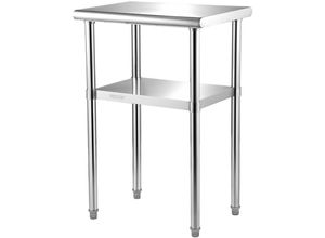 0197988940944 - Vevor Kommerzieller Edelstahltisch 61 x 457 x 914 cm Edelstahl Zweilagiger Arbeitstisch Zerlegetisch Gastro 1814 kg + 91 kg Tragfähigkeit