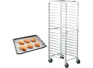 0197988958161 - Vevor Brötchenständer 20-Etagen Kommerzielle Bäckerei Ständer mit Bremse Räder Aluminium Racking Wagen Lagerung Brot Backen Ausrüstung