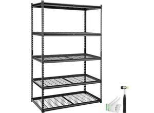 0197988959861 - Mophorn - vevor Lagerregal 5-stufig verstellbar 9072 kg Kapazität Garagenregale Metall-Organizer Drahtregal schwarz 1219 x 61 x 1829 cm für