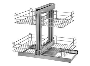 0197988961642 - Vevor - Ausziehbares Spülschrankregal Küchenschrank Gewürzregal Doppelkorb 630 x 480 x 570 mm 48 kg Tragfähigkeit Waschbecken Regal Herausziehbarer