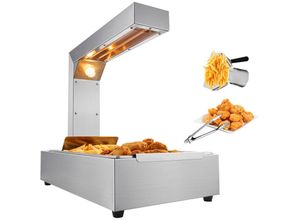 0197988963523 - VEVOR Pommes-Frites-Speisewärmer 750 W kommerzielle Lebensmittel-Heizlampe elektrische Edelstahl-Wärmelicht-Abgabestation Arbeitsplatte 104-122 °F