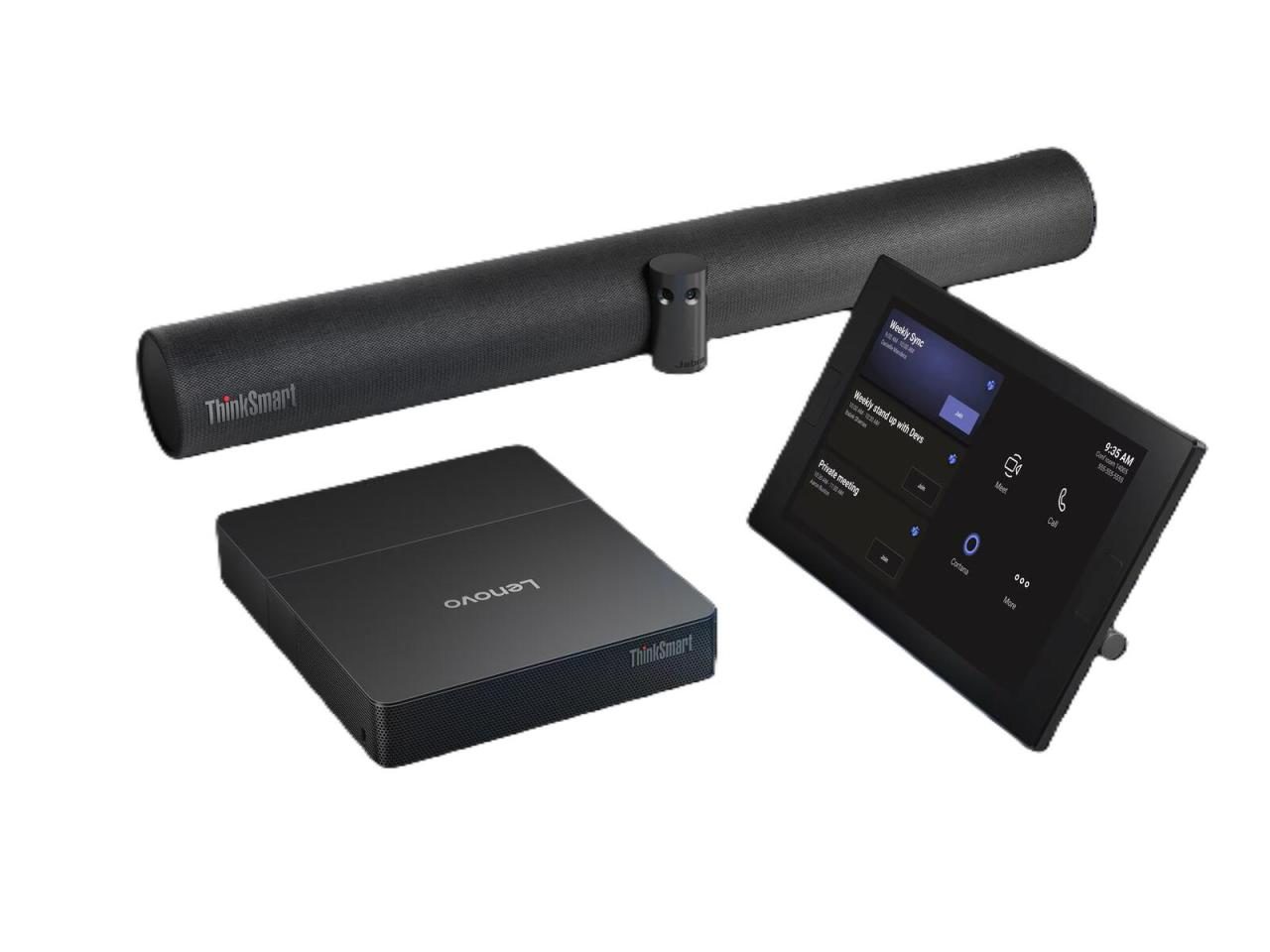 0198155758577 - ThinkSmart Core Gen 2 - Kit für Videokonferenzen (Soundbar Touchscreen-Konsole Rechensystem) - mit 3 Years Premier Support + 3 Years Software Maintenance for Smart Office Solution - Certified for Microsoft Teams Rooms - Schwarz