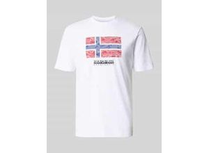 0198265658637 - T-Shirt mit Label-Print Modell DRAPEAU