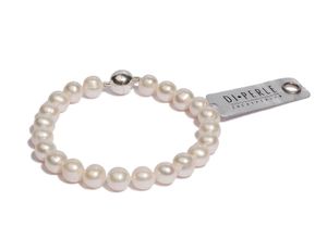 0305394691606 - Perlenarmband DI PERLE Damen Perlenschmuck Armbänder Gr 19 Silber 925 (Sterlingsilber) weiß Damen Perlenarmbänder Perlenschmuck