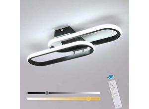 0545934333850 - Aiskdan - Dimmbare led Deckenleuchte 32W 3000K-6500K - Moderne 50cm Acryl Lampe Schwarz 3600LM mit Fernbedienung Ideal für Wohnzimmer