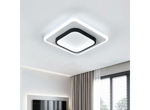 0588960396796 - Aiskdan - Moderne led Deckenleuchte 30W 3375LM Quadratische Acryl Deckenlampe Schwarz Weiß Beleuchtung für Wohnzimmer Schlafzimmer Küche Flur