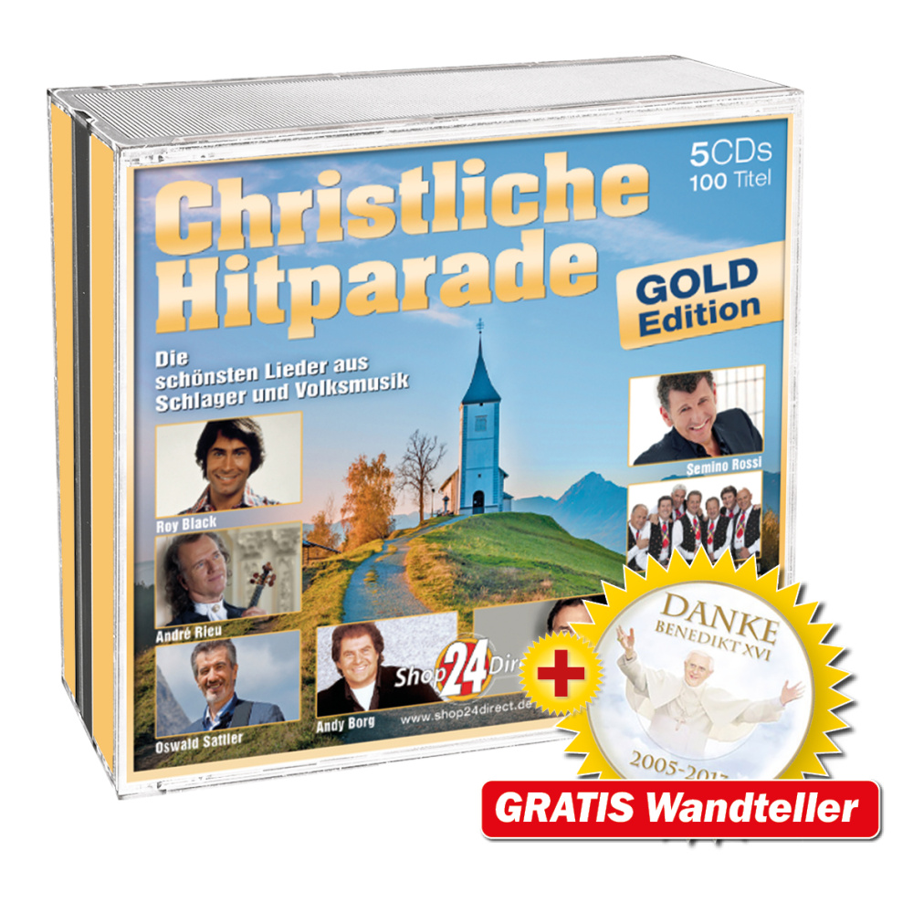 0600753919637 - Christliche Hitparade - Gold Edition  + GRATIS Wandteller Papst Benedikt XVI