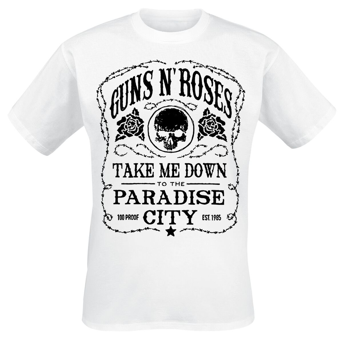 0602475011132 - Guns N Roses Paradise City Skull Label T-Shirt weiß in S