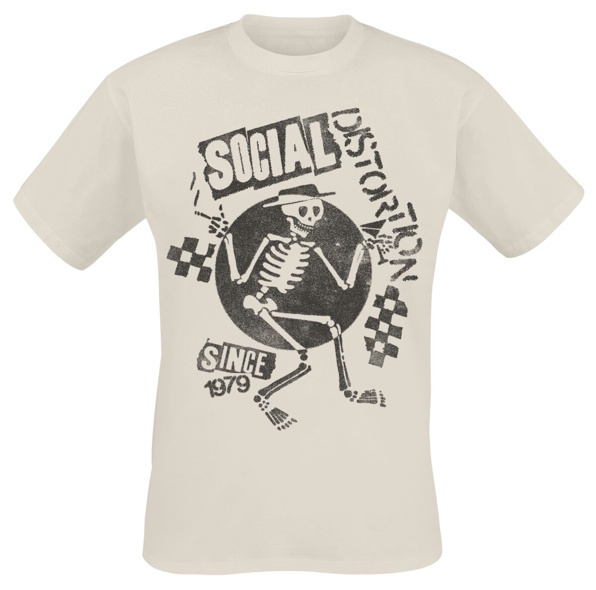 0602475303800 - Checkered Skelly T-Shirt natur in S