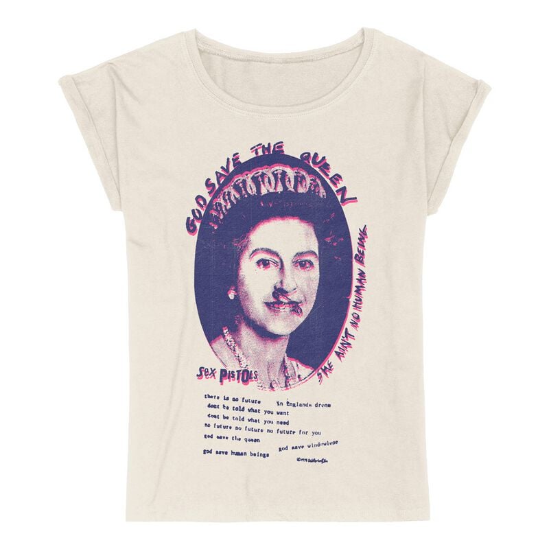 0602475707462 - God Save The Queen Lyrics T-Shirt altweiß in S