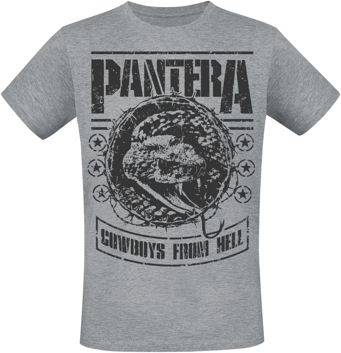 0602475870401 - CFH Stencil Snake T-Shirt grau meliert in S 0602475870401 - CFH Stencil Snake T-Shirt grau meliert in S