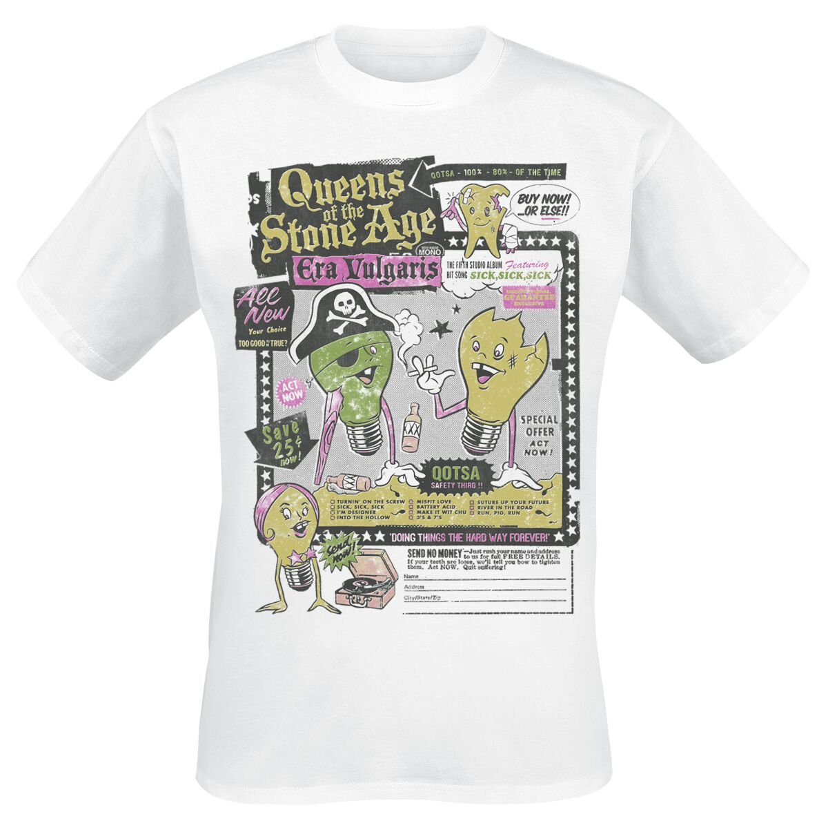 0602478635977 - Era Vulgaris Mailaway T-Shirt weiß in 3XL 0602478635977 - Era Vulgaris Mailaway T-Shirt weiß in 3XL
