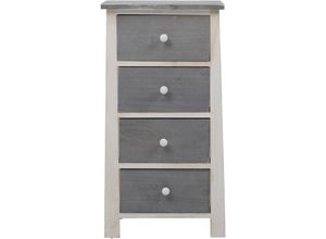 0602561366580 - Mobili Rebecca - Rebecca Mobili Kommode Schrank 4 Schubladen Holz Grau Wieb Shabby 73x37x27