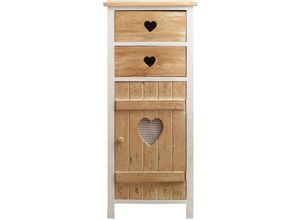 0602561623355 - Mobili Rebecca - Rebecca Mobili Kommode Schrank 2 Schubladen 1 Tür Holz Weiß Shabby 84x37x30