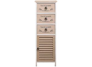 0602561955104 - Mobili Rebecca - Rebecca Mobili Schrank 3 Schubladen 1 Tür Holz Farbe Natur Shabby 94x32x27