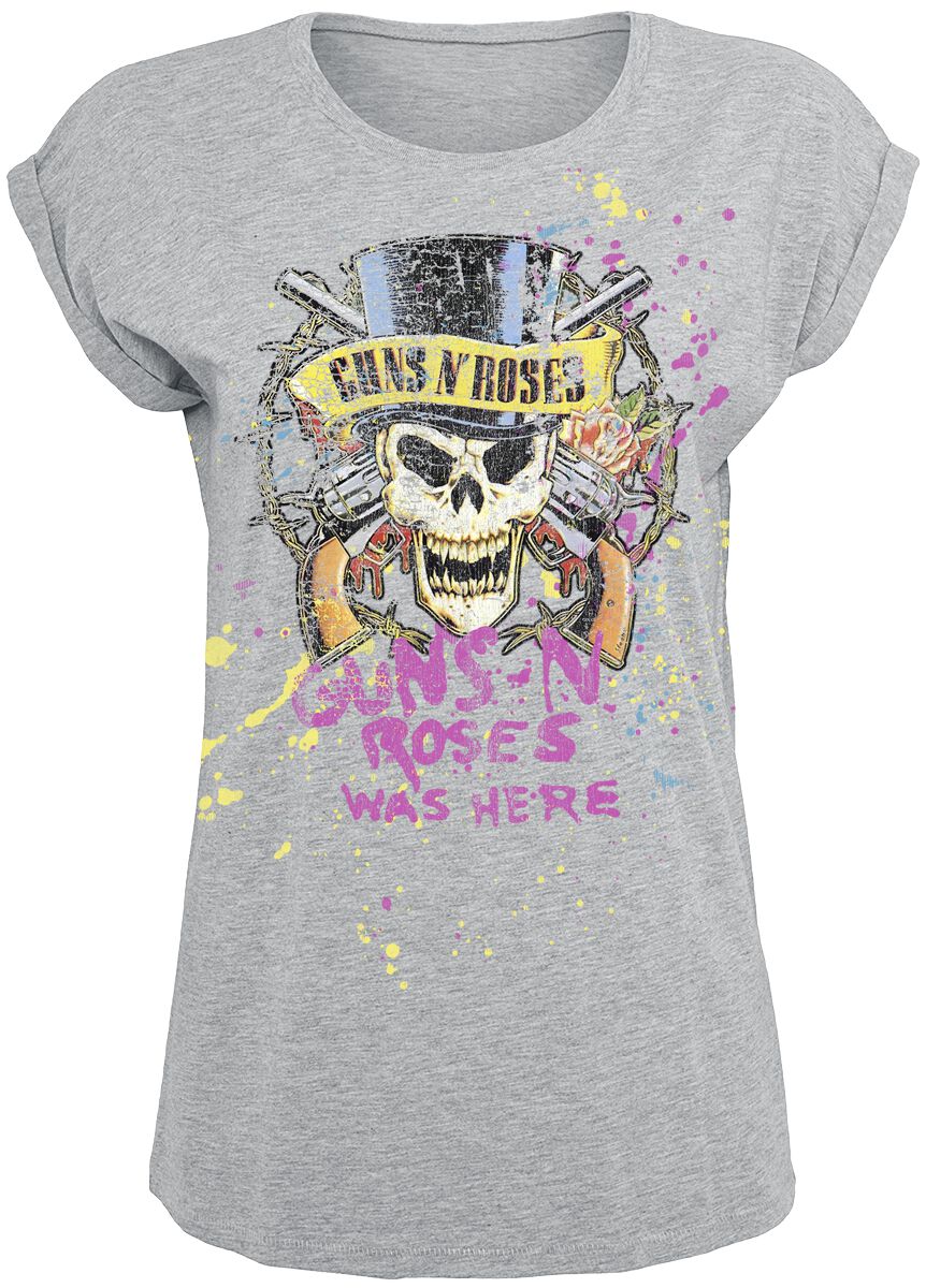 0602567708599 - Guns N Roses Top Hat Splatter T-Shirt grau meliert in 4XL