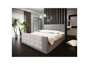 0602728212385 - Fun Moebel - Boxspringbett Bett hugo -Variante a- 180x200cm Grau inklBettkasten