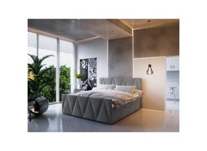 0602728212583 - Boxspringbett Bett HUGO -Variante C- 160x200cm Grau inklBettkasten