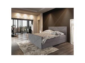 0602728212743 - Fun Moebel - Boxspringbett Bett hugo -Variante d- 180x200cm Grau inklBettkasten