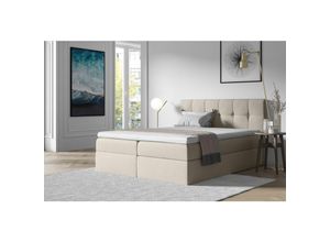 0602728220588 - Fun Moebel - Boxspringbett Schlafzimmerbett burgos 180x200cm Beige