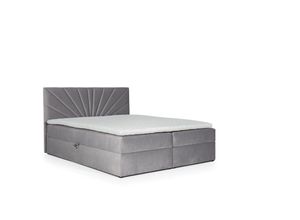 0602728226559 - Fun Moebel - Boxspringbett Schlafzimmerbett carerra 160x200cm Grau