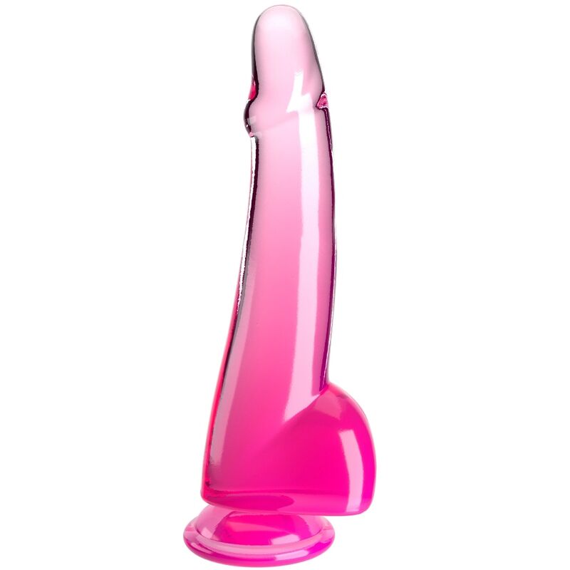 0603912775082 - - CLEAR DILDO MIT HODEN 19 CM ROSA