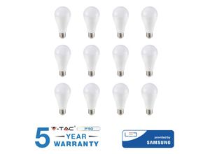 0604220597281 - V-tac - 12 led glühbirnen 15W E27 samsung natürliches kaltweiss