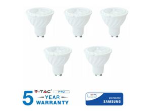 0604220599094 - V-tac - 5 GU10 led birnen 65W spotlight chip samsung dimmbar 110° gradi-warm