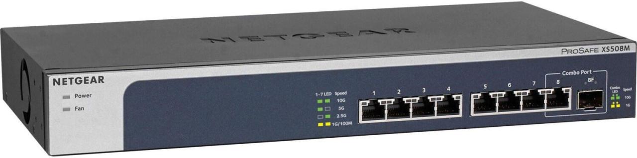 0606449131116 - XS508M Unmanaged 10G Ethernet (100 1000 10000) Grau Silber - Netgear