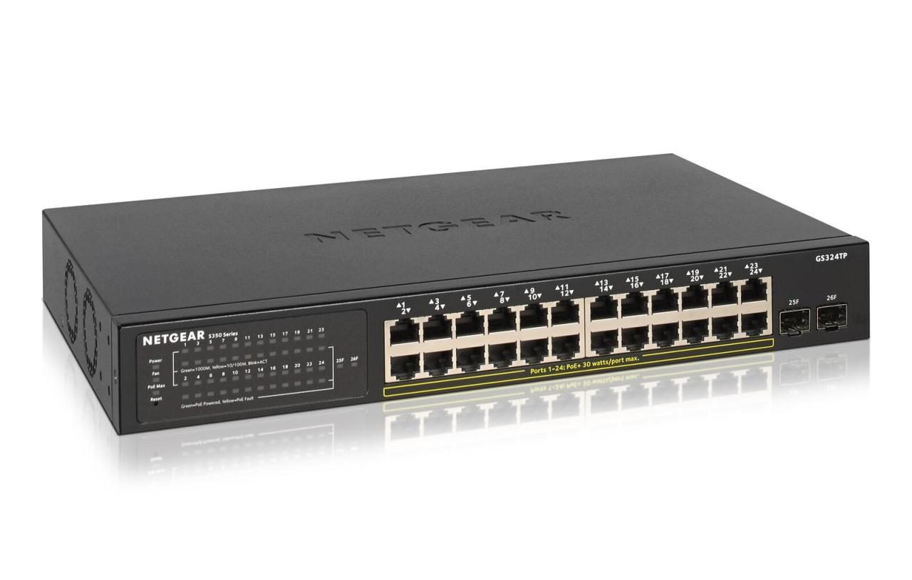 0606449135626 - GS324TP 24-Port Gigabit Ethernet PoE+ (190W) Smart Switch with 2 Dedicated SFP Ports