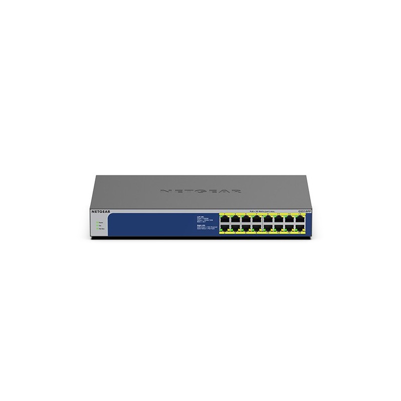 0606449149258 - GS516PP-100EUS 16-Port Gigabit Ethernet High-Power PoE+ Unmanaged Switch (260W)