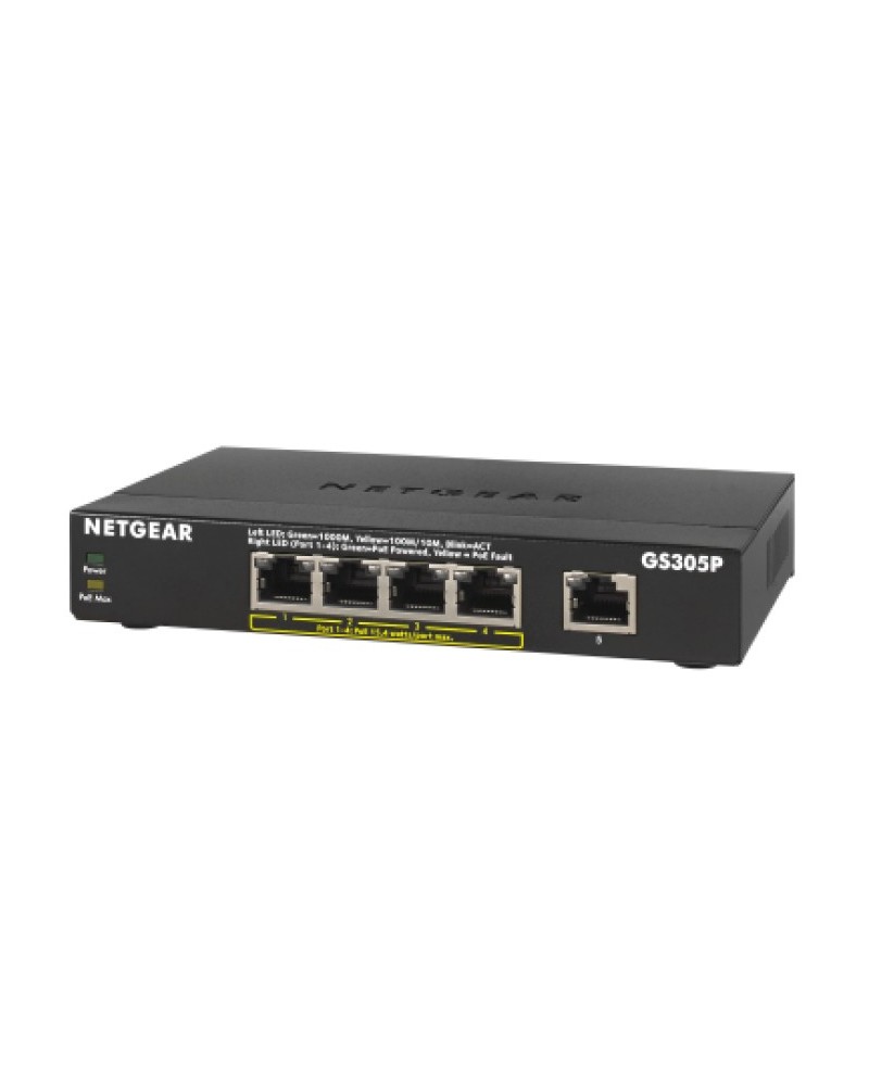 0606449151404 - NETGEAR GS305Pv2 Unmanaged Gigabit Ethernet (10 100 1000) Power over Ethernet (PoE) Schwarz