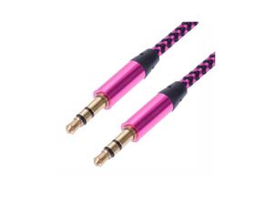 0611056455999 - Northix - 1 m gewebtes 35-mm-Aux-Kabel – Rosa